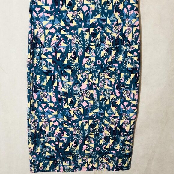 LuLaRoe Julia dress short sleeve geometric blue & pink size xxs new READ - Picture 11 of 12